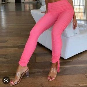 Tiger Mist Hot Pink ruched Pants